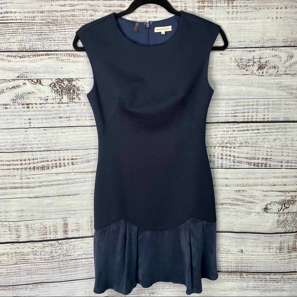 REBECCA TAYLOR "STACY" Navy Mini Flounce Dress 2